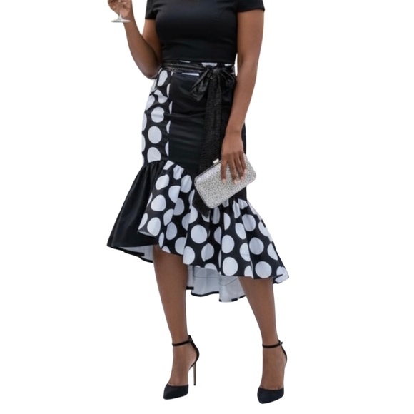 FOR HER NYC Dresses & Skirts - # A133 For Her NYC Black & White Polka Dot Flamenco Ruffle Skirt NWT XL
